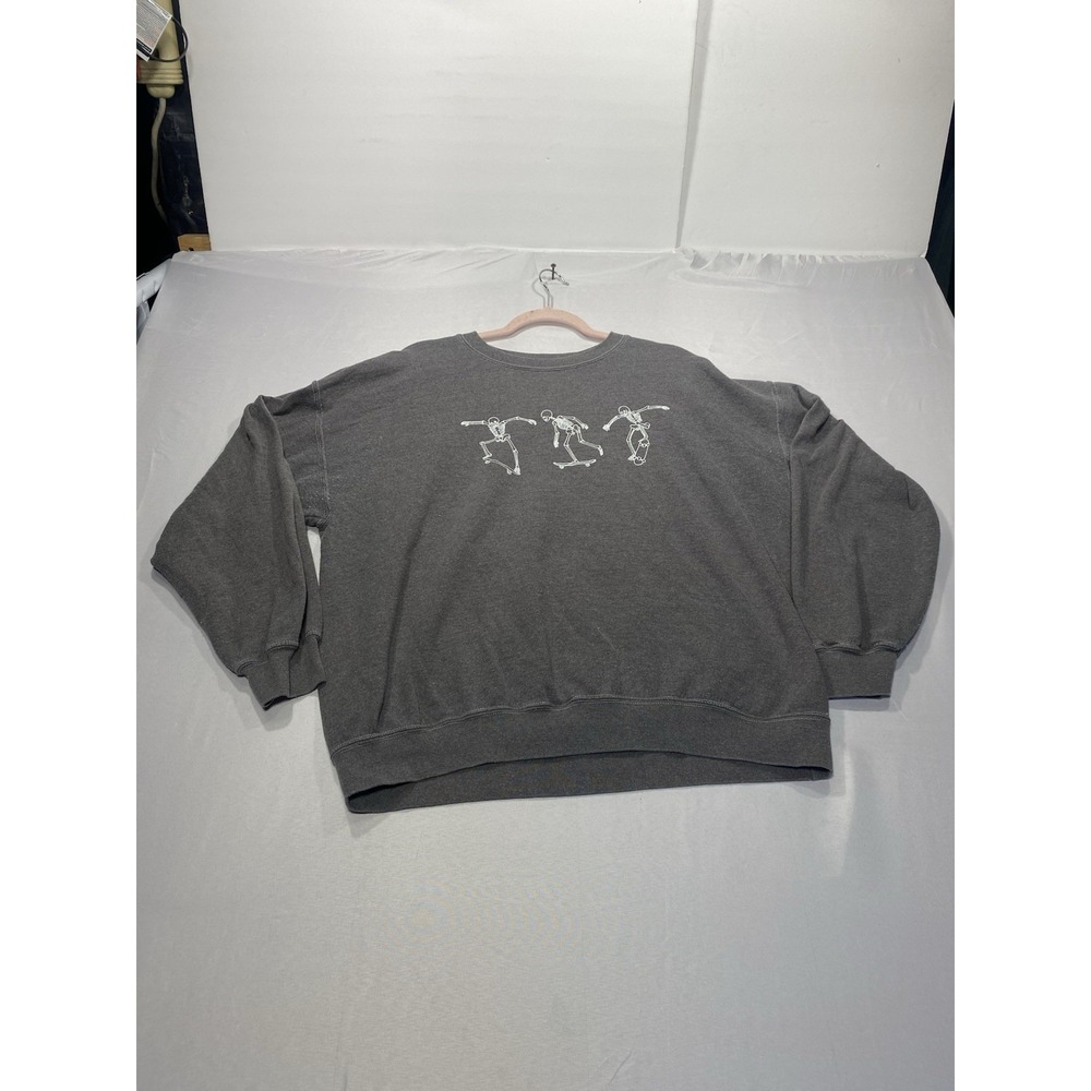 Full Tilt Men's Skeleton Skateboard Pullover Sweatshirt Large Black Crew Neck